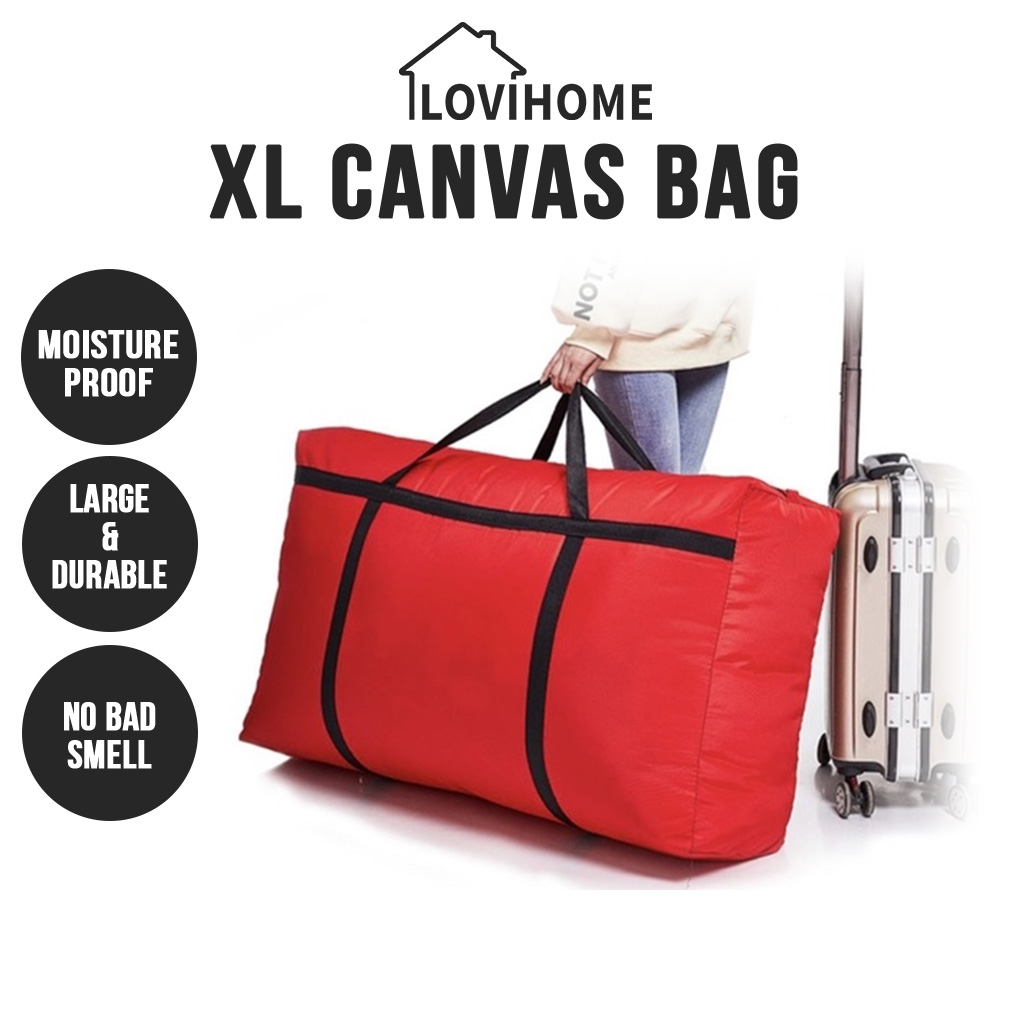 Extra Large Canvas Bag House Moving Foldable Waterproof XL Packing Storage Organizer For Clothes Luggage Blanket Quilt Pillow Clothing Storage Box Organiser Singapore Jumbo Travel Big Buggy